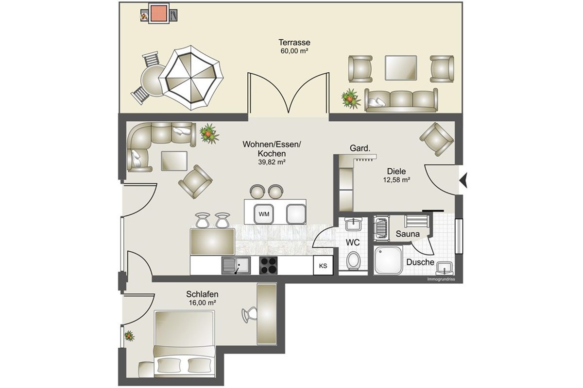 Schneeganserhof - Ferienwohnung Grundriss
